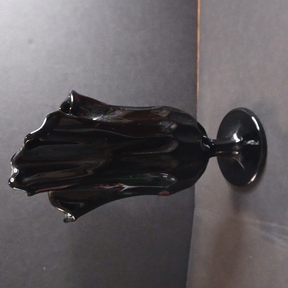 Fenton Black Glass Vase - Picture 3 of 6